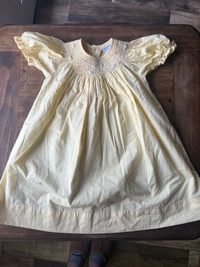 Smocked Buttercup Yellow Baby Dress